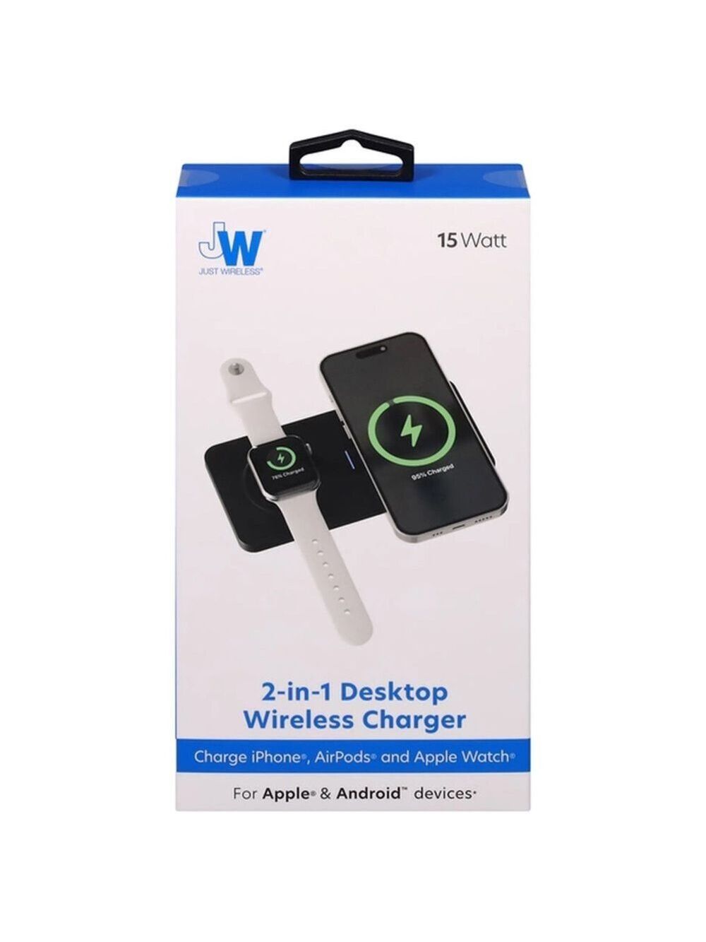 Just Wireless 2-in-1 Desktop Wireless Charger